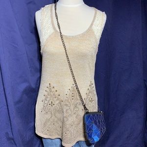 Miss Me studded bedazzled sleeveless top